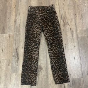Zara tdf collection straight leg cheetah jeans- size 2